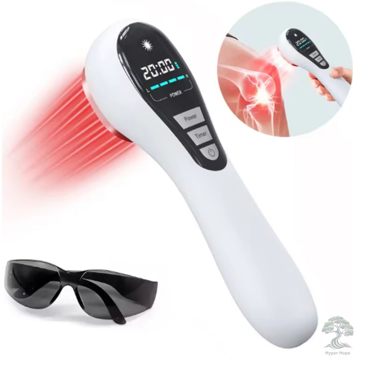 Dispositivo de Terapia Láser Frío Luz Roja Infrarroja Portátil, 650 nm y 808nm, para el Dolor Muscular y Articular